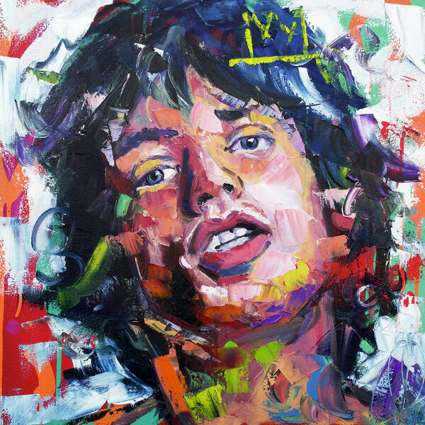 Mick Poster featuring the painting Mick Jagger III by Richard Day