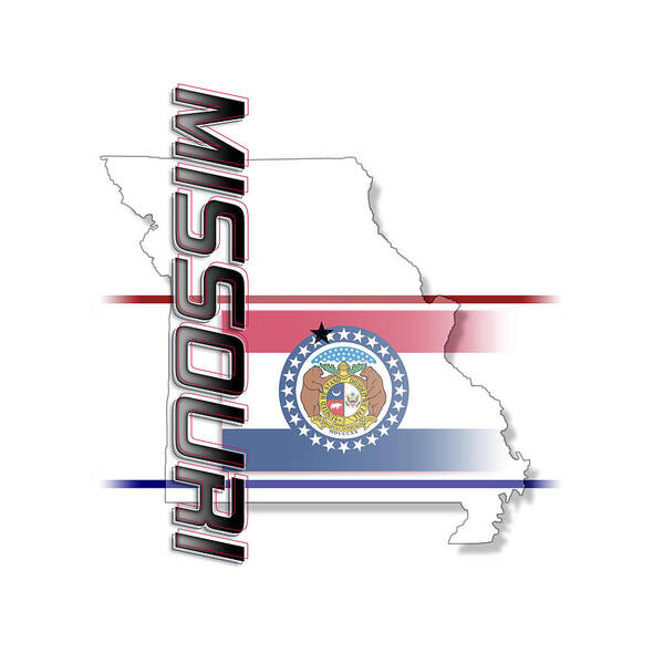 Missouri Poster featuring the digital art Missouri State Vertical Print by Rick Bartrand