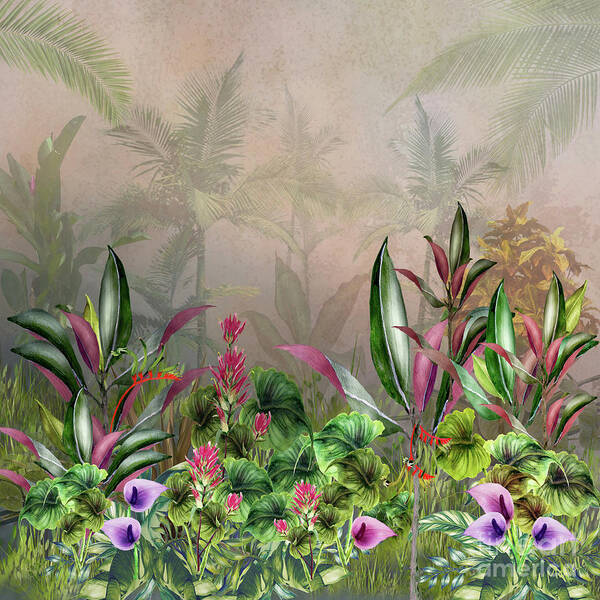 Hawaii Poster featuring the digital art Misty Hawaiian Rain Forest by J Marielle