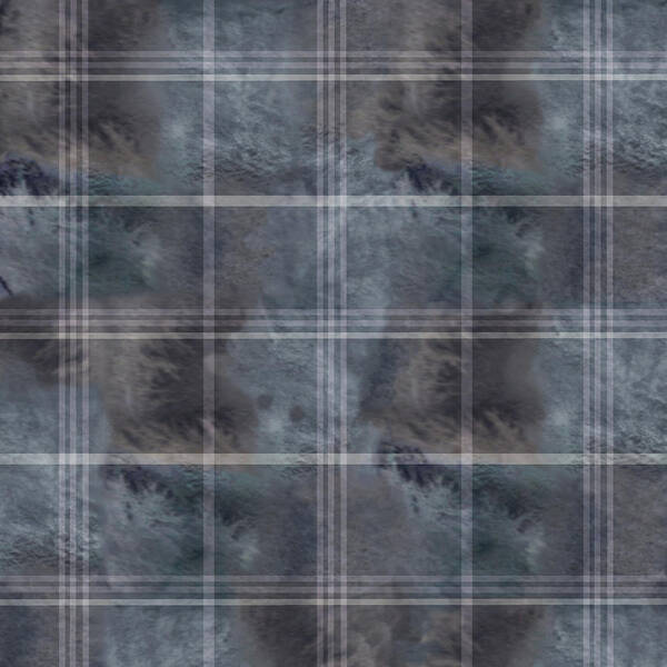 Pattern Poster featuring the digital art Moody Blue Plaid by Sand And Chi