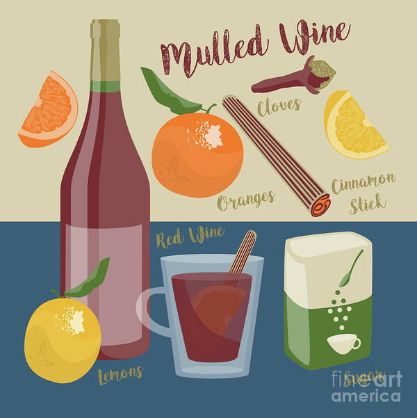 Ingredients Poster featuring the digital art Mulled Wine by Claire Huntley