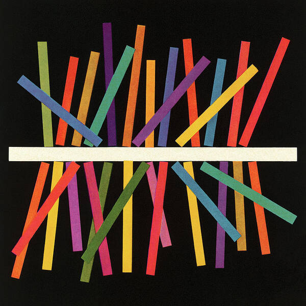 Abstract Poster featuring the drawing Multicolor Sticks by CSA Images