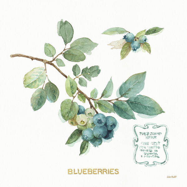 Blue Poster featuring the painting My Greenhouse Fruit II by Lisa Audit