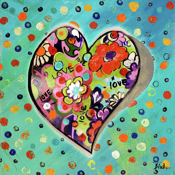 Neon Poster featuring the painting Neon Hearts Of Love IIi by Patricia Pinto