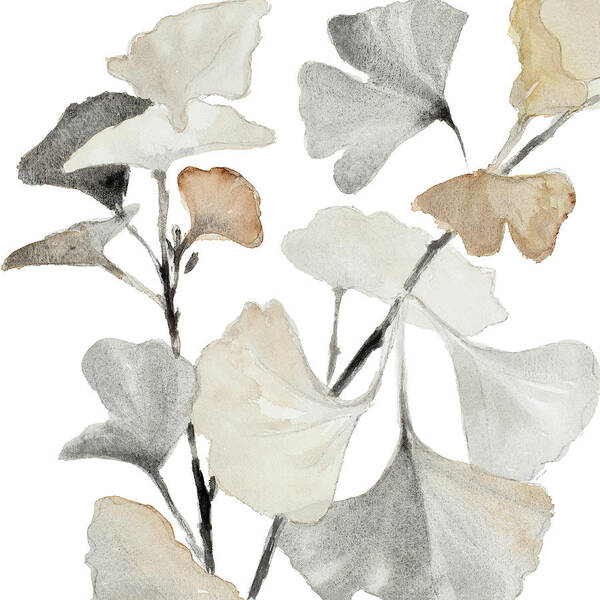 Neutral Poster featuring the painting Neutral Ginko Stems I by Lanie Loreth