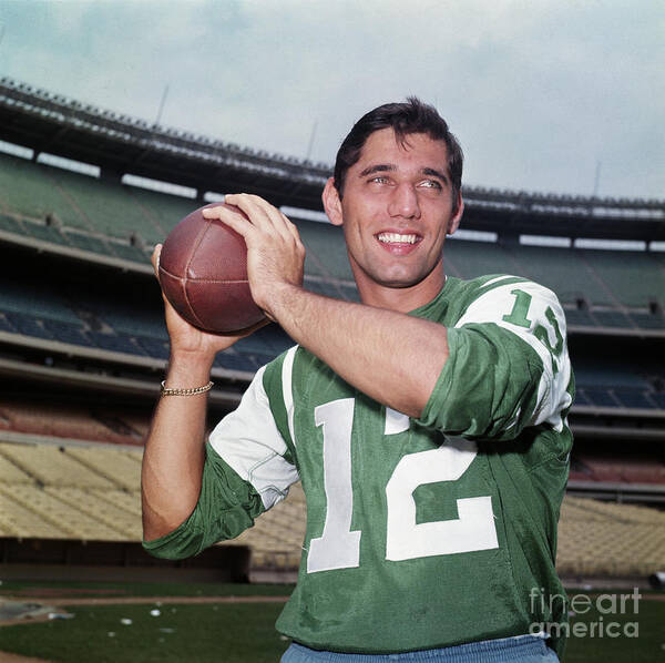 American Football Uniform Poster featuring the photograph New York Jets Quarterback Joe Namath by Bettmann