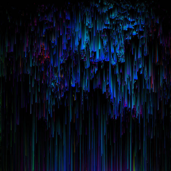 Glitch Poster featuring the digital art Night Rain by Jennifer Walsh