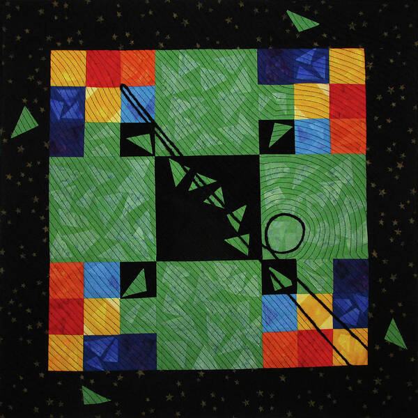 Art Quilt Poster featuring the tapestry - textile Nine Ball by Pam Geisel
