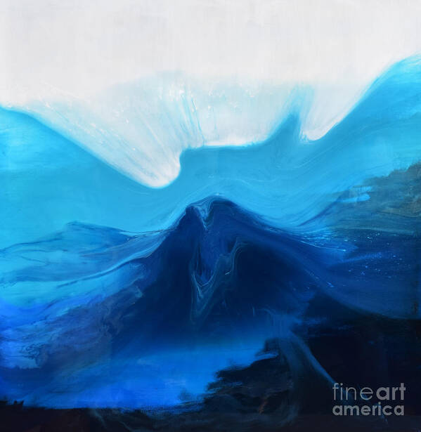 Ocean Poster featuring the painting Ocean Wave by Monika Shepherdson