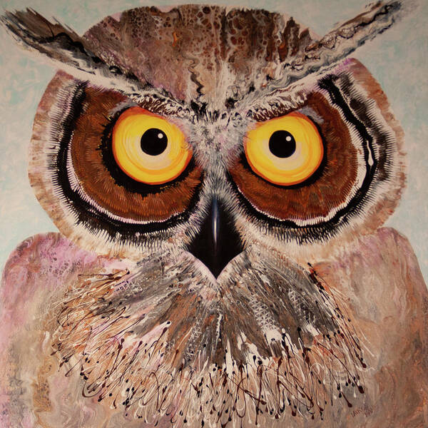 Owl Poster featuring the painting OL Shock by Laurel Bahe