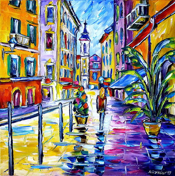 Colorful City Scene Poster featuring the painting Old Nice by Mirek Kuzniar