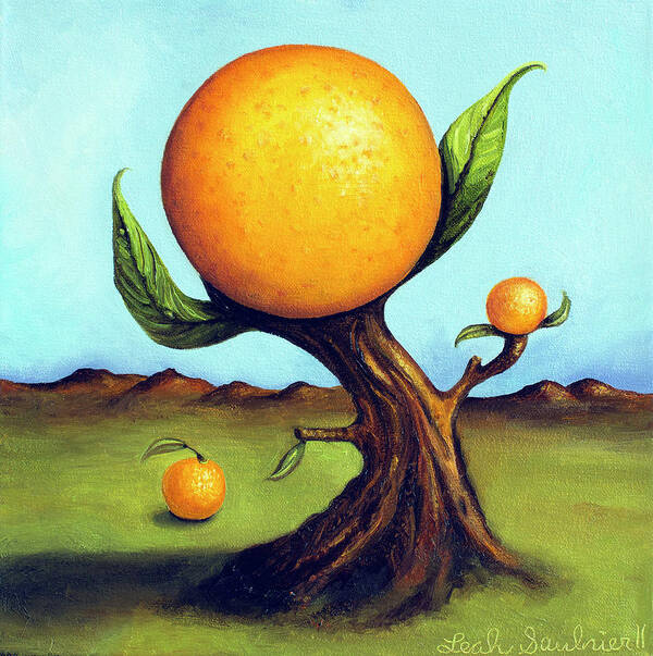 Orange Fruit Tree Poster featuring the painting Orange Fruit Tree by Leah Saulnier