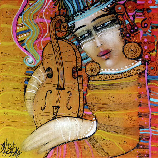 Albena Poster featuring the painting Orange Melody by Albena Vatcheva
