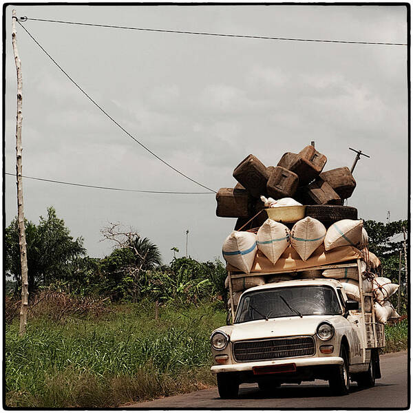 Transfer Print Poster featuring the photograph Overloaded Car by Rodriguez Art Work