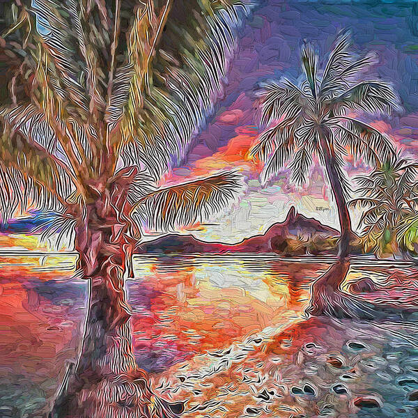 Paint Poster featuring the painting Palm fantasy by Nenad Vasic