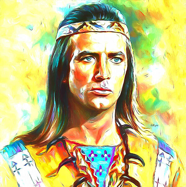 Paint Poster featuring the painting Pierre Brice - Winnetou by Nenad Vasic