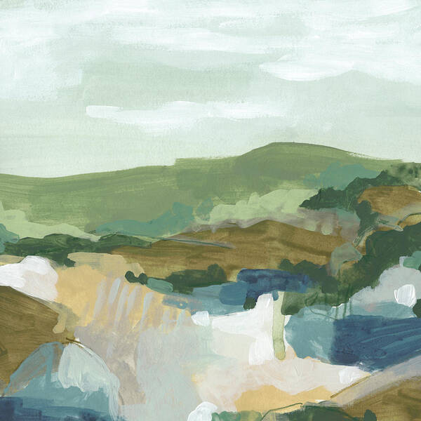 Landscapes & Seascapes+countryside Poster featuring the painting Plein Air Primitive II by June Erica Vess