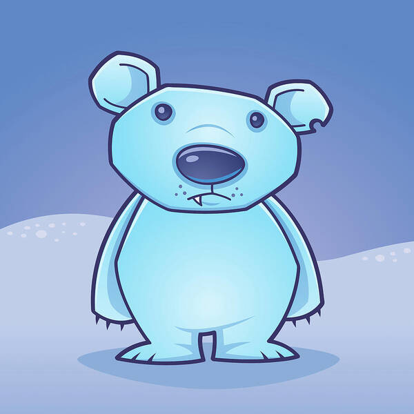 Cold Poster featuring the digital art Polar Bear Cub by John Schwegel
