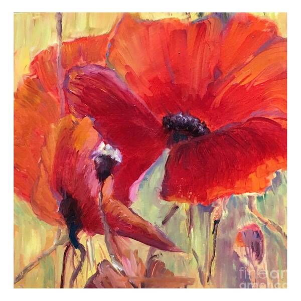 Poppy Painting Poster featuring the painting Poppy #1 by B Rossitto