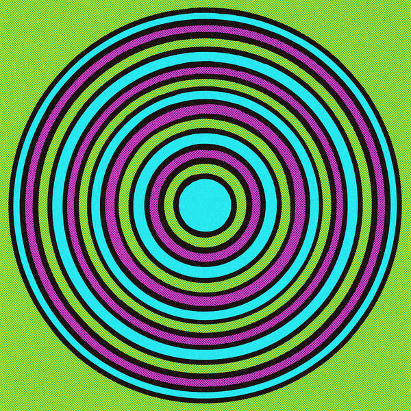Bullseye Poster featuring the drawing Psychedelic Circle by CSA Images