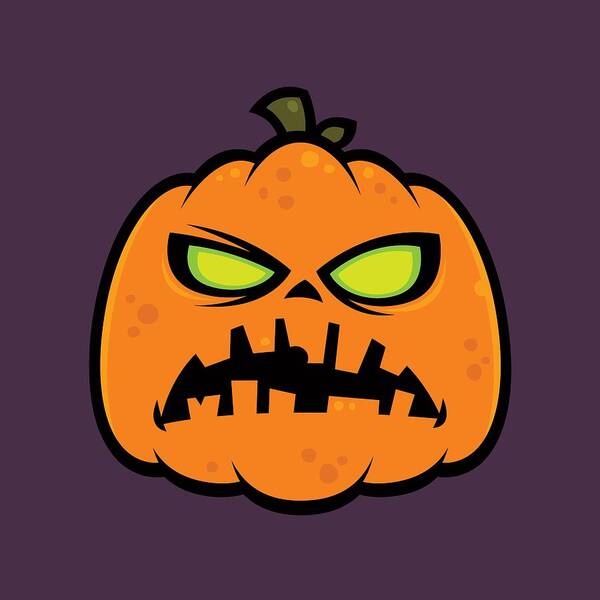 Cartoon Poster featuring the digital art Pumpkin Zombie by John Schwegel