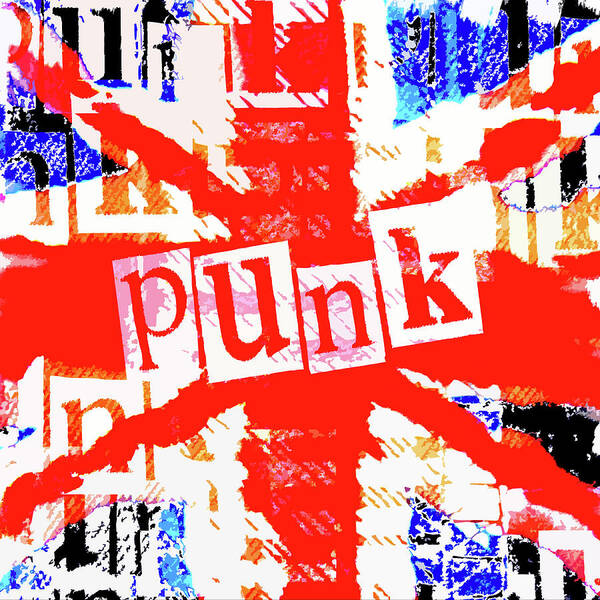 Punk Poster featuring the digital art Punk Union Jack Graphic by Roseanne Jones