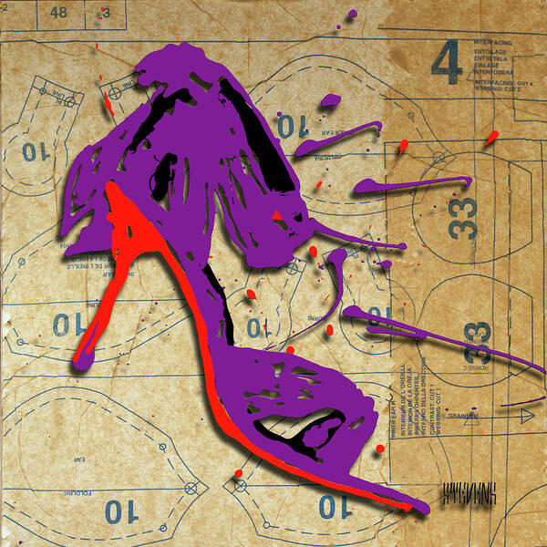 Fashion Poster featuring the photograph Purple Bow Heel by Roderick E. Stevens