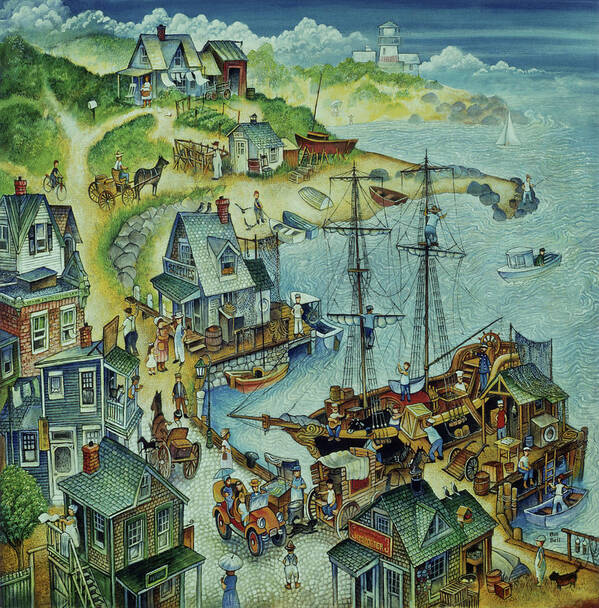 Quiet Harbor Poster featuring the painting Quiet Harbor by Bill Bell