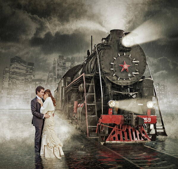 Train Poster featuring the photograph Rain by Dmitry Laudin