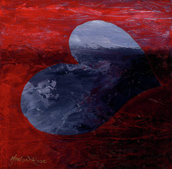 Red Black Poster featuring the painting Red Black by Marion Rose