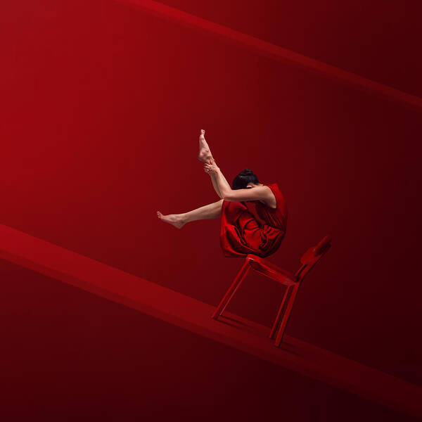 Conceptual Poster featuring the photograph Red Chair by Hardibudi