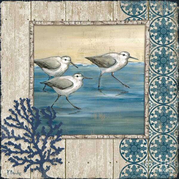 Birds Poster featuring the painting Sandpiper Shore I by Paul Brent