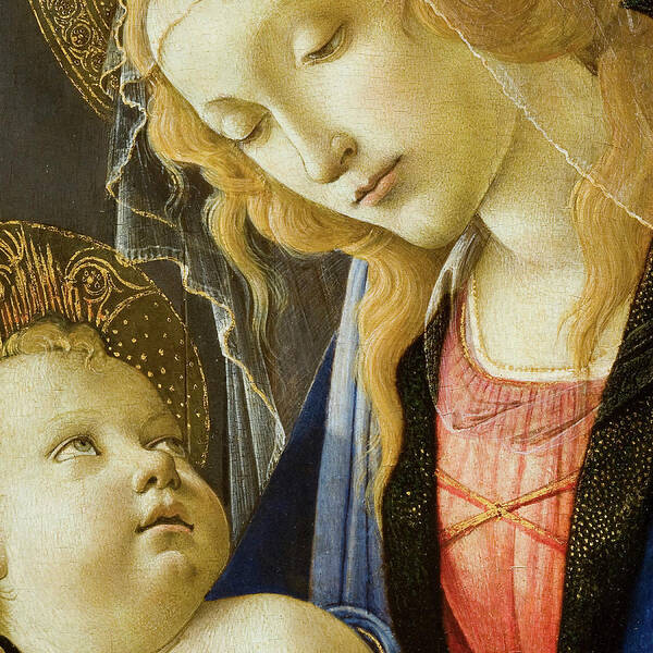 Sandro Botticelli Detail Of The Virgin And Child Poster featuring the mixed media Sandro Botticelli Detail Of The Virgin And Child by Vintage Lavoie