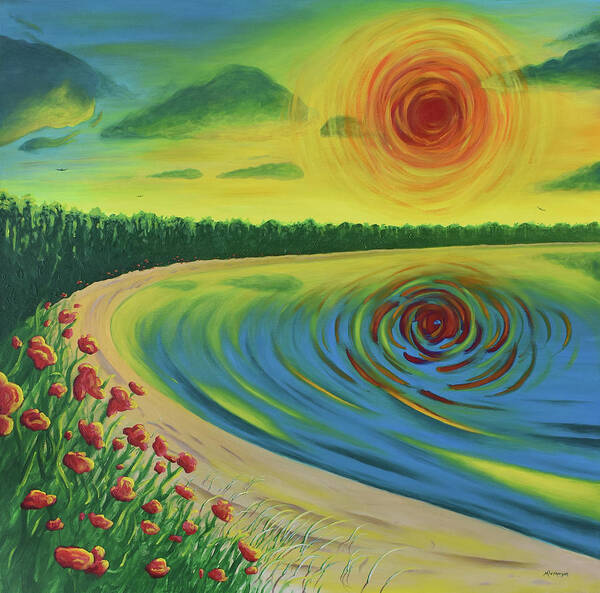 Secret Poster featuring the painting Secret Blackhole Sunset Beach by Michael Morgan