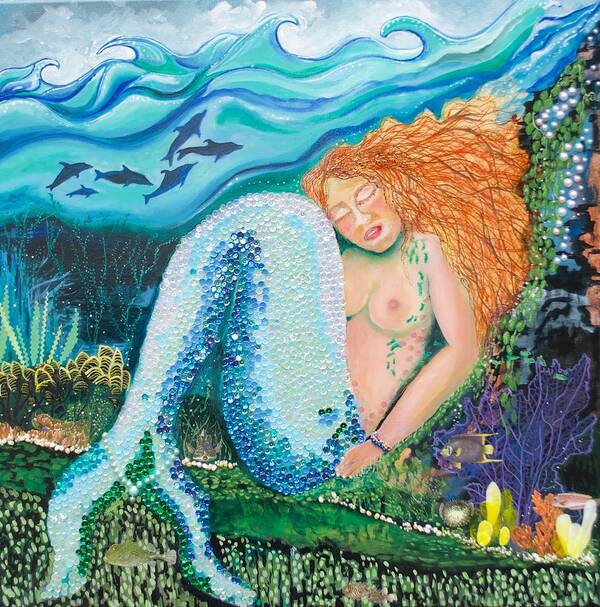 Mermaid Poster featuring the painting Serena of the Sea by Patricia Arroyo