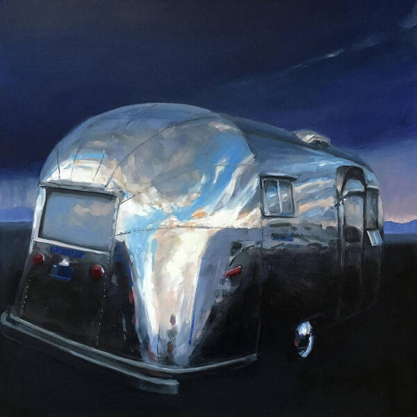 Airstream Poster featuring the painting Shelter from the Approaching Storm by Elizabeth Jose
