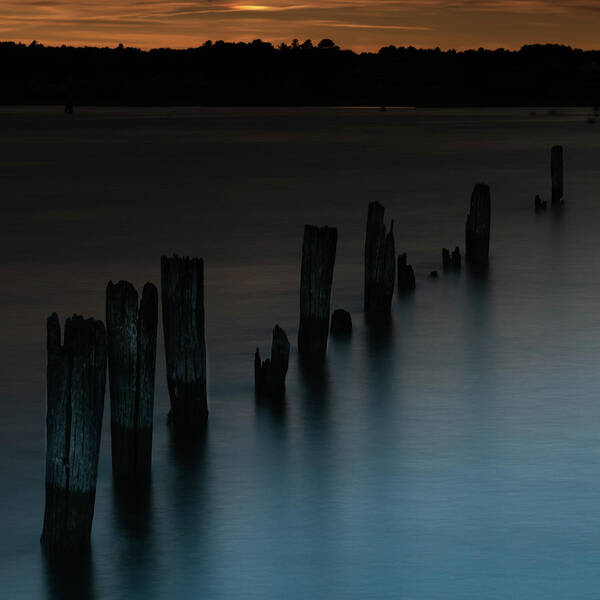 Pilings Poster featuring the photograph Soft Exit by Vicky Edgerly