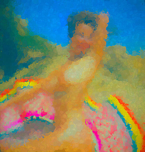 Abstract Nude Poster featuring the digital art Sunny Bright Abstract by Cathy Anderson