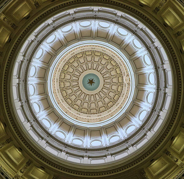 Texas Poster featuring the photograph Texas State Capitol Rotunda Dome by Allen Beatty