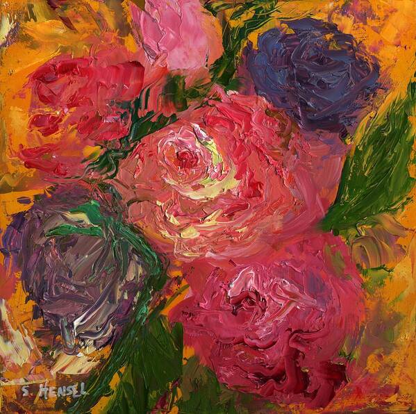 Rose Poster featuring the painting Textured Rose by Susan Hensel