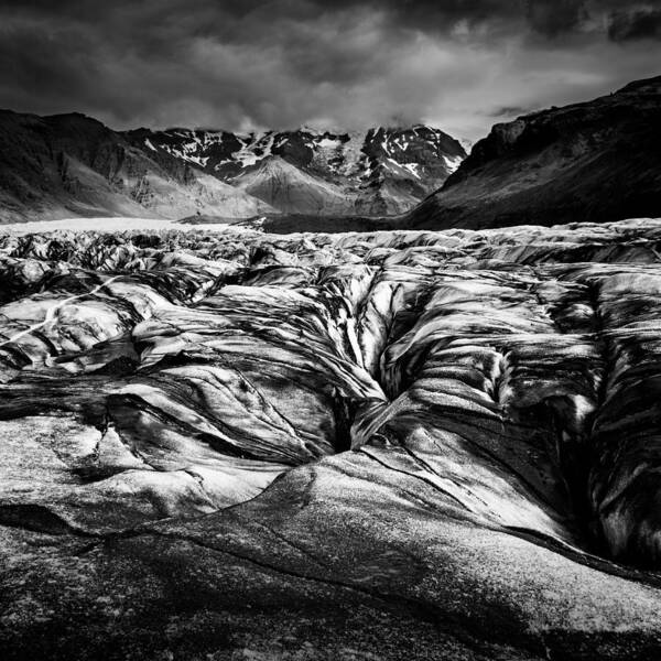 Black Poster featuring the photograph The Black Glacier by George Digalakis