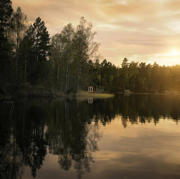 Sweden Poster featuring the photograph The Little Red House by Christian Lindsten