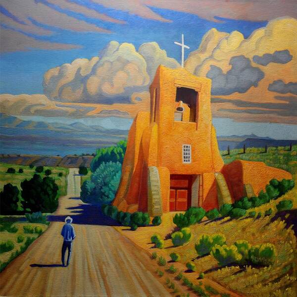 Santa Fe Poster featuring the painting The Long Road to Santa Fe by Art West