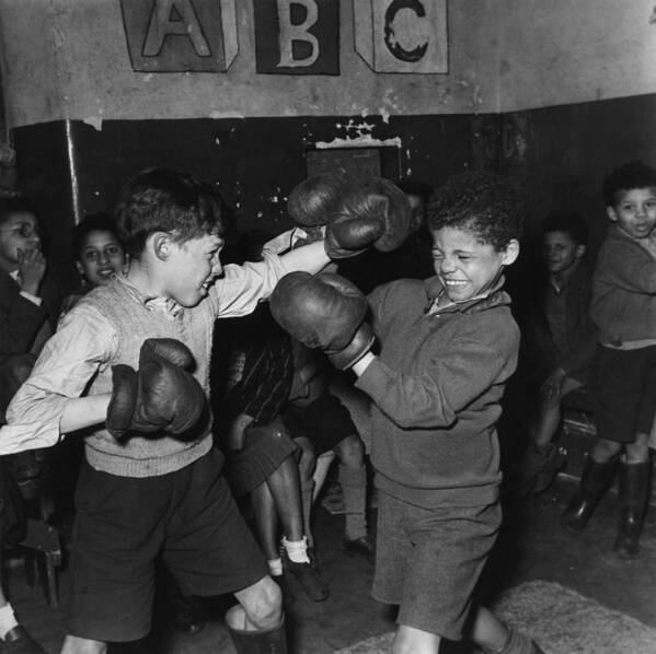 Child Poster featuring the photograph Tiger Bay Boxers by Bert Hardy