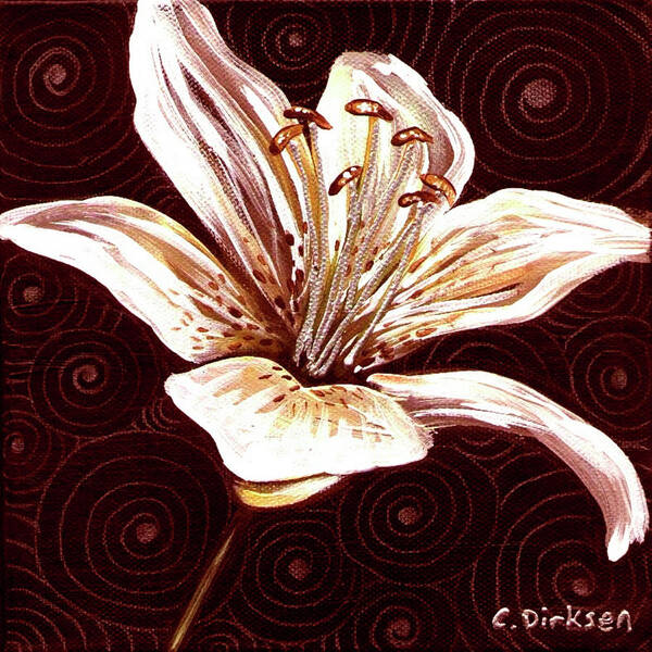 Tiger Lily Poster featuring the painting Tiger Lily 1 by Cherie Roe Dirksen