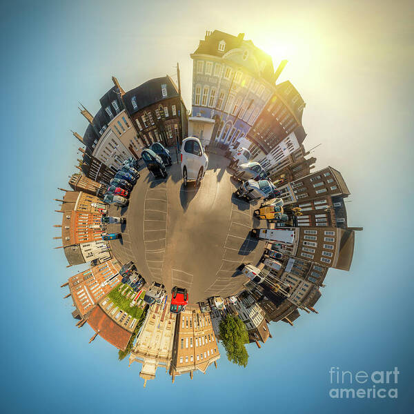 Norfolk Poster featuring the photograph Tuesday Market Place mini planet by Simon Bratt