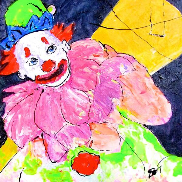 Clown Poster featuring the painting Under the Big Top by Barbara O'Toole