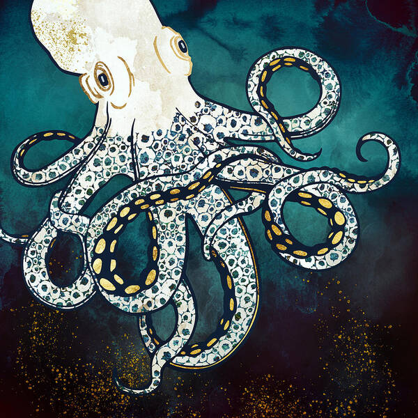 Octopus Poster featuring the digital art Underwater Dream VII by Spacefrog Designs