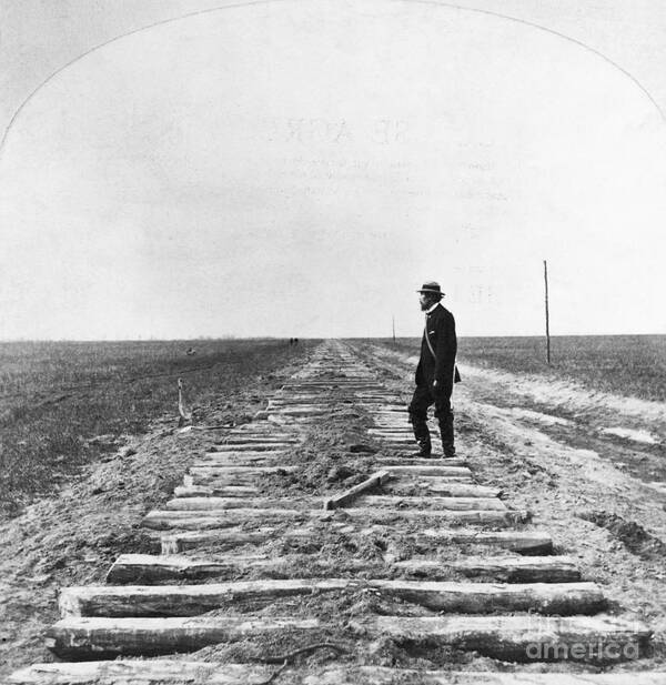 People Poster featuring the photograph Unfinished Union Pacific Railway by Bettmann