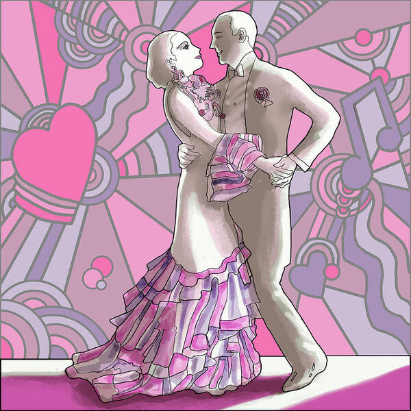 Valentine Dancers Poster featuring the digital art Valentine Dancers by Howie Green